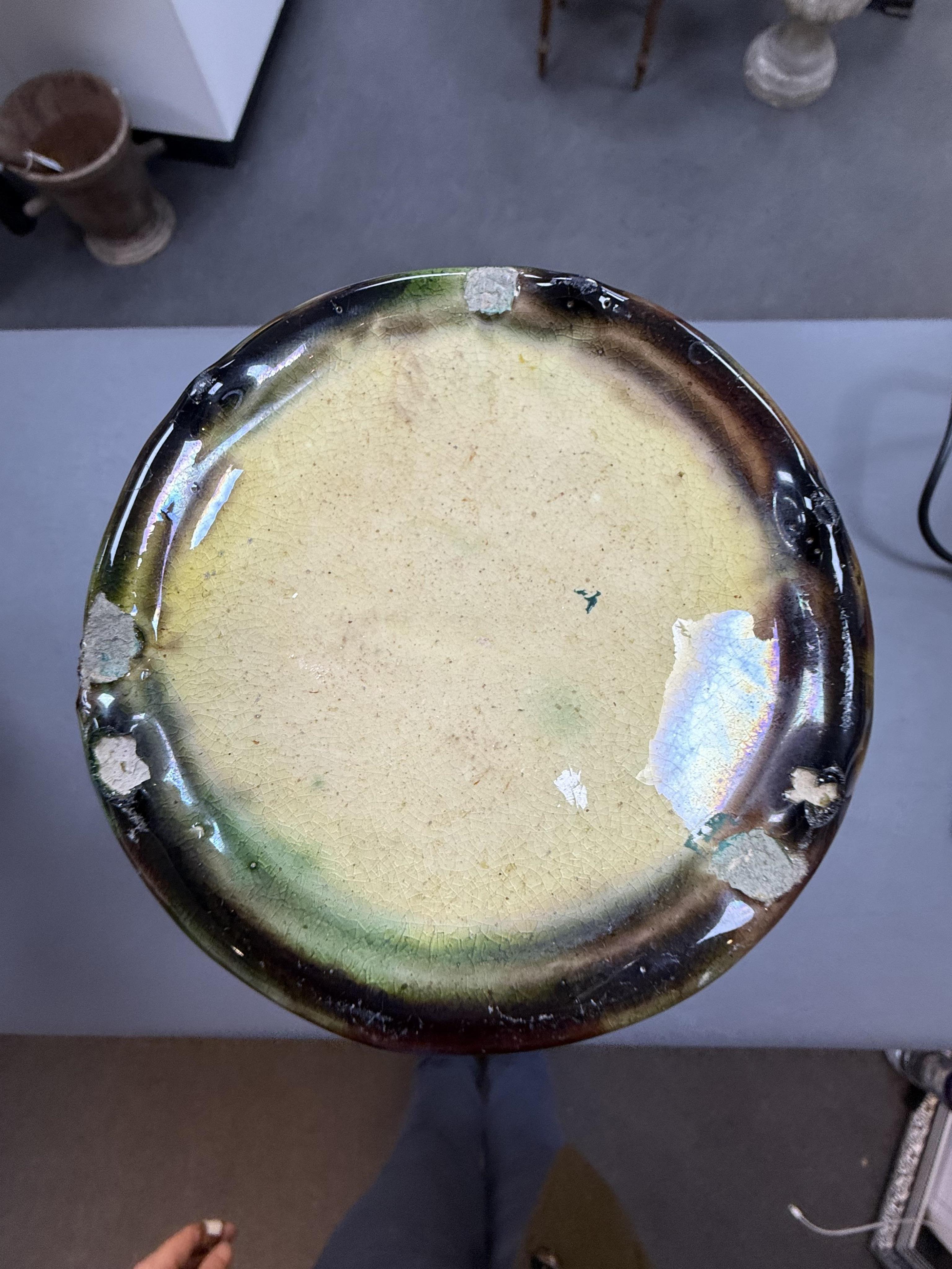 A pair of Palissy ware two handled vases, by Mafra Caldas Da Rainha, late 19th century